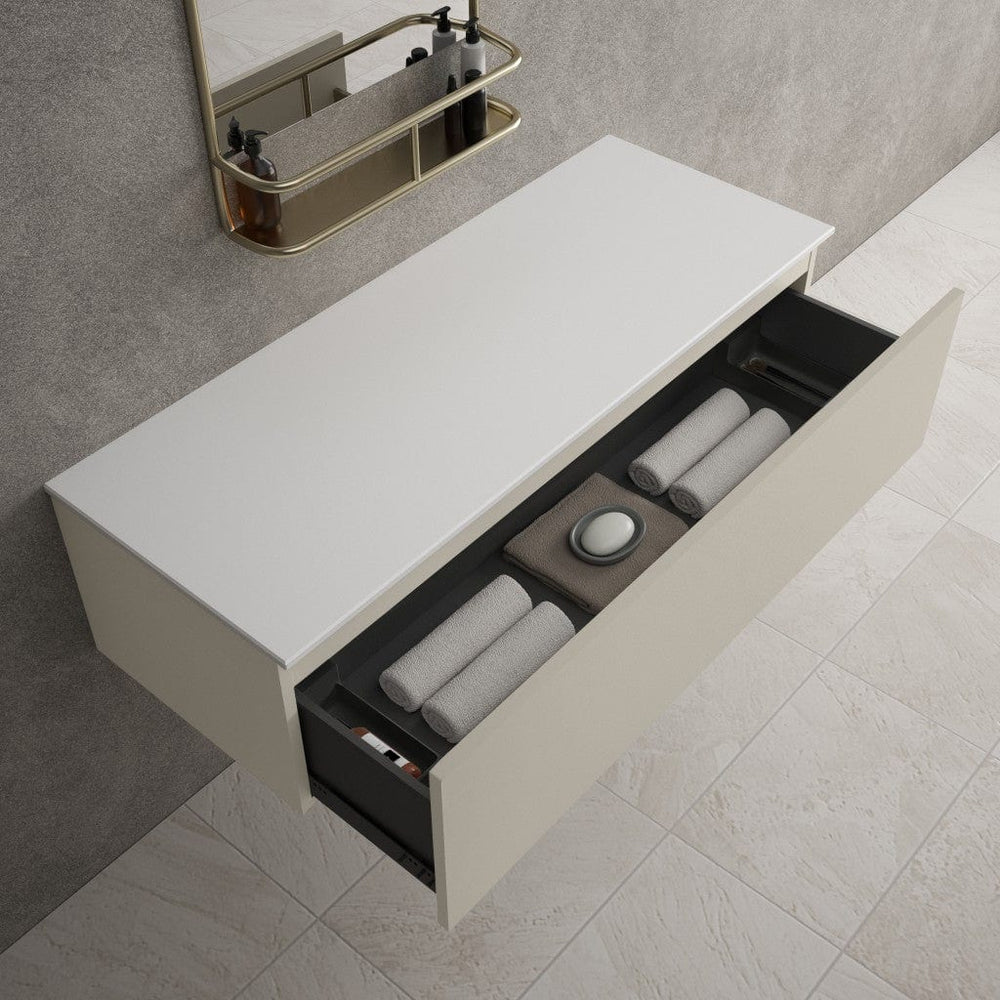 Raffinata Single Drawer Countertop Vanity Unit - Matt Stone 1200mm