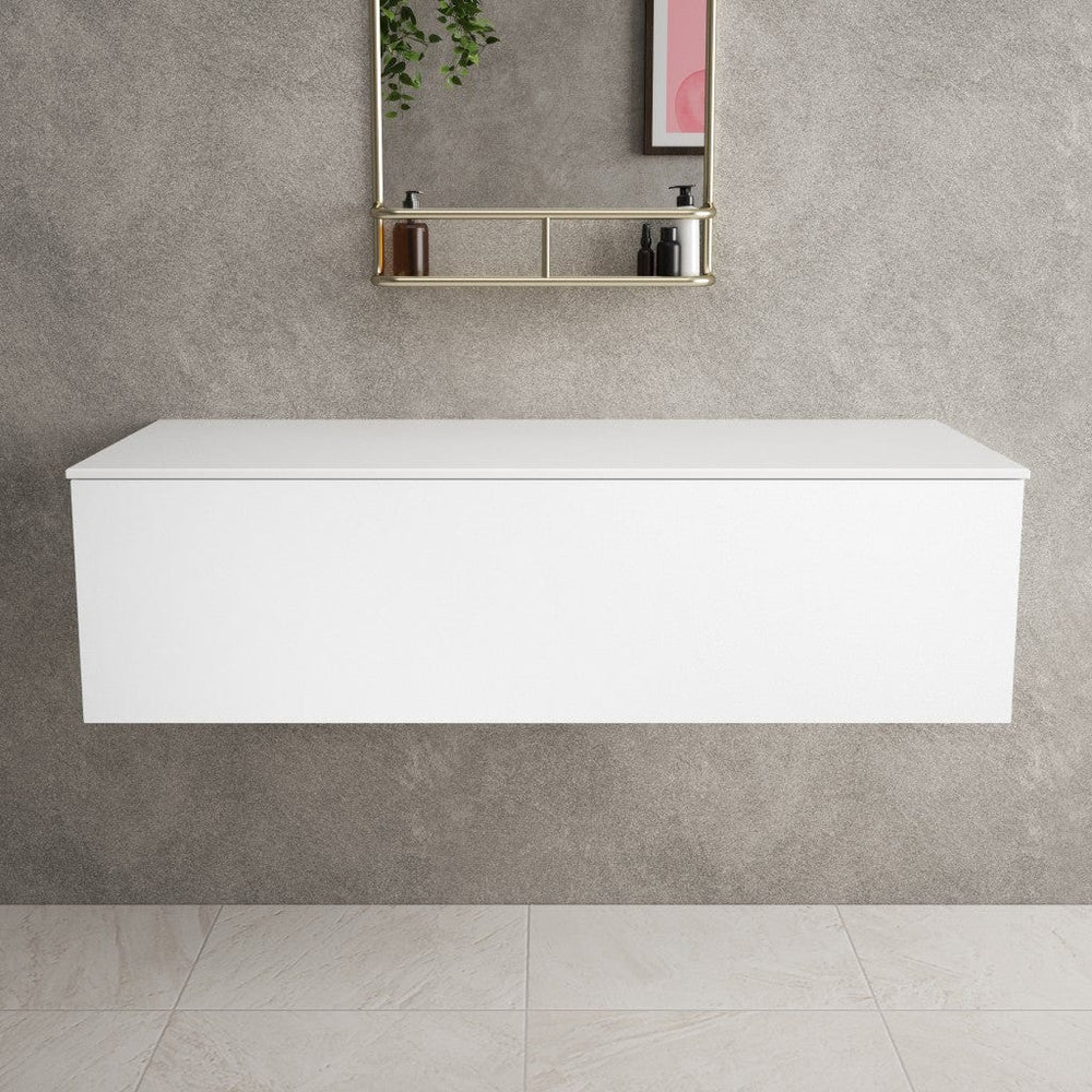 Raffinata Single Drawer Countertop Vanity Unit - Matt White 1200mm