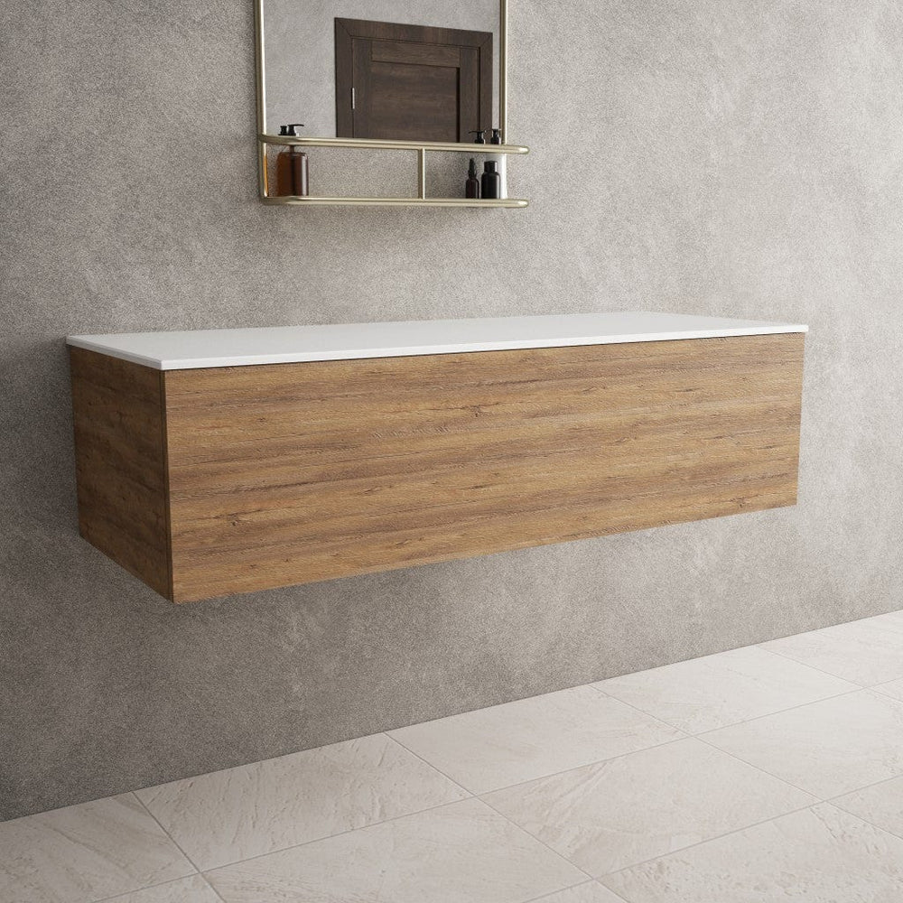 Raffinata Single Drawer Countertop Vanity Unit - Oak 1200mm