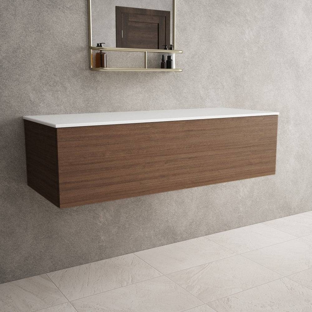 Raffinata Single Drawer Countertop Vanity Unit - Walnut 1200mm