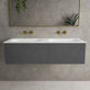 Raffinata One Drawer Vanity Unit With Beyondstone Double Basin - Dark Concrete 1200mm image