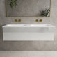 Raffinata One Drawer Vanity Unit With Beyondstone Double Basin - Gloss Dove 1200mm image