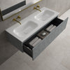 Raffinata One Drawer Vanity Unit With Beyondstone Double Basin - Light Concrete 1200mm image
