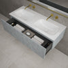 Raffinata One Drawer Vanity Unit With Beyondstone Double Basin - Light Concrete 1200mm image