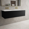 Raffinata One Drawer Vanity Unit With Beyondstone Double Basin - Matt Black 1200mm image