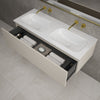Raffinata One Drawer Vanity Unit With Beyondstone Double Basin - Matt Cashmere 1200mm image