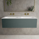 Raffinata One Drawer Vanity Unit With Beyondstone Double Basin - Matt Dark Green 1200mm image