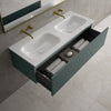 Raffinata One Drawer Vanity Unit With Beyondstone Double Basin - Matt Dark Green 1200mm image