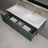 Raffinata One Drawer Vanity Unit With Beyondstone Double Basin - Matt Dark Green 1200mm image