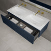 Raffinata One Drawer Vanity Unit With Beyondstone Double Basin - Matt Indigo 1200mm image