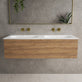 Raffinata One Drawer Vanity Unit With Beyondstone Double Basin - Oak 1200mm image