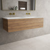 Raffinata One Drawer Vanity Unit With Beyondstone Double Basin - Oak 1200mm image