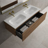 Raffinata One Drawer Vanity Unit With Beyondstone Double Basin - Oak 1200mm image