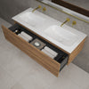 Raffinata One Drawer Vanity Unit With Beyondstone Double Basin - Oak 1200mm image