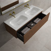Raffinata One Drawer Vanity Unit With Beyondstone Double Basin - Walnut 1200mm image