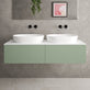 Raffinata Double Drawer Countertop Vanity Unit - Matt Light Green 1400mm image