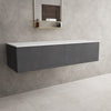 Raffinata Double Drawer Countertop Vanity Unit - Dark Concrete 1400mm image