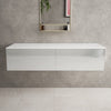 Raffinata Double Drawer Countertop Vanity Unit - Gloss Dove 1400mm image