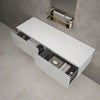 Raffinata Double Drawer Countertop Vanity Unit - Gloss Dove 1400mm image