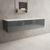 Raffinata Double Drawer Countertop Vanity Unit - Gloss Dust 1400mm image