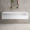 Raffinata Double Drawer Countertop Vanity Unit - Gloss White 1400mm image