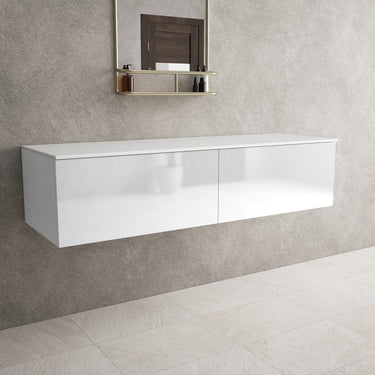 Raffinata Double Drawer Countertop Vanity Unit - Gloss White 1400mm