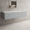 Raffinata Double Drawer Countertop Vanity Unit - Light Concrete 1400mm image
