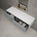 Raffinata Double Drawer Countertop Vanity Unit - Light Concrete 1400mm