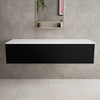 Raffinata Double Drawer Countertop Vanity Unit - Matt Black 1400mm image