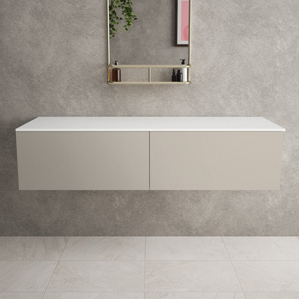 Raffinata Double Drawer Countertop Vanity Unit - Matt Cashmere 1400mm