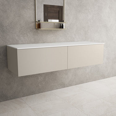 Raffinata Double Drawer Countertop Vanity Unit - Matt Cashmere 1400mm
