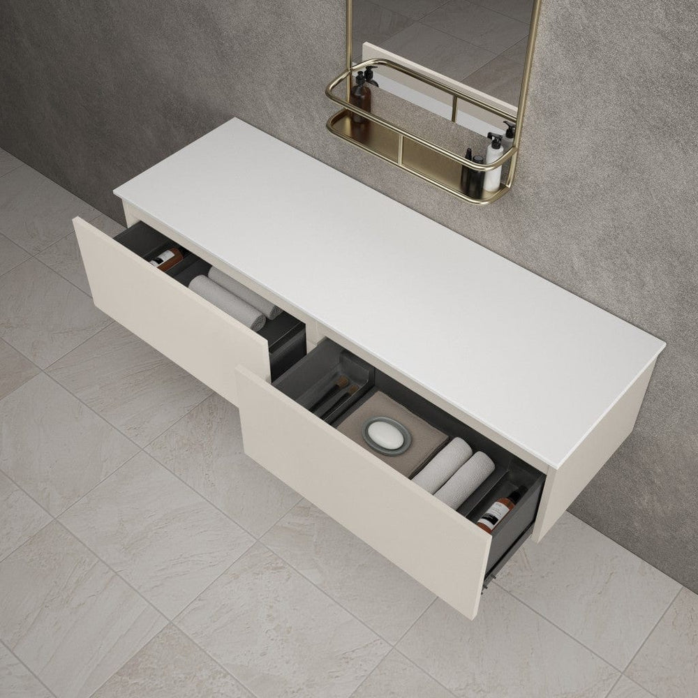 Raffinata Double Drawer Countertop Vanity Unit - Matt Cashmere 1400mm