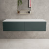 Raffinata Double Drawer Countertop Vanity Unit - Matt Dark Green 1400mm image