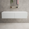 Raffinata Double Drawer Countertop Vanity Unit - Matt Dove 1400mm image