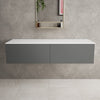Raffinata Double Drawer Countertop Vanity Unit - Matt Dust 1400mm image