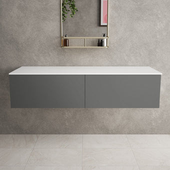 Raffinata Double Drawer Countertop Vanity Unit - Matt Dust 1400mm