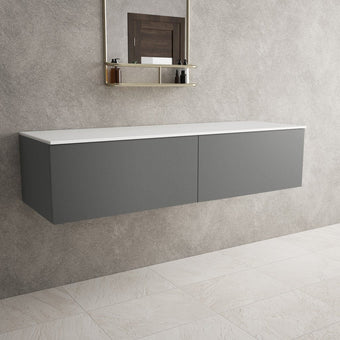 Raffinata Double Drawer Countertop Vanity Unit - Matt Dust 1400mm