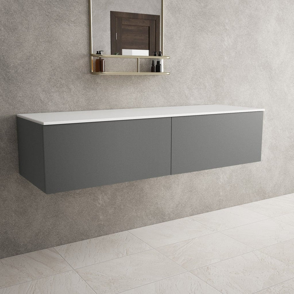 Raffinata Double Drawer Countertop Vanity Unit - Matt Dust 1400mm