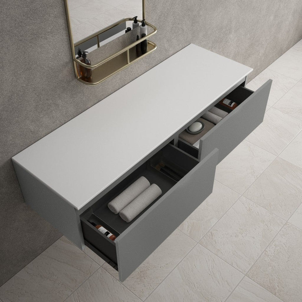 Raffinata Double Drawer Countertop Vanity Unit - Matt Dust 1400mm