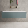 Raffinata Double Drawer Countertop Vanity Unit - Matt Fjord 1400mm image