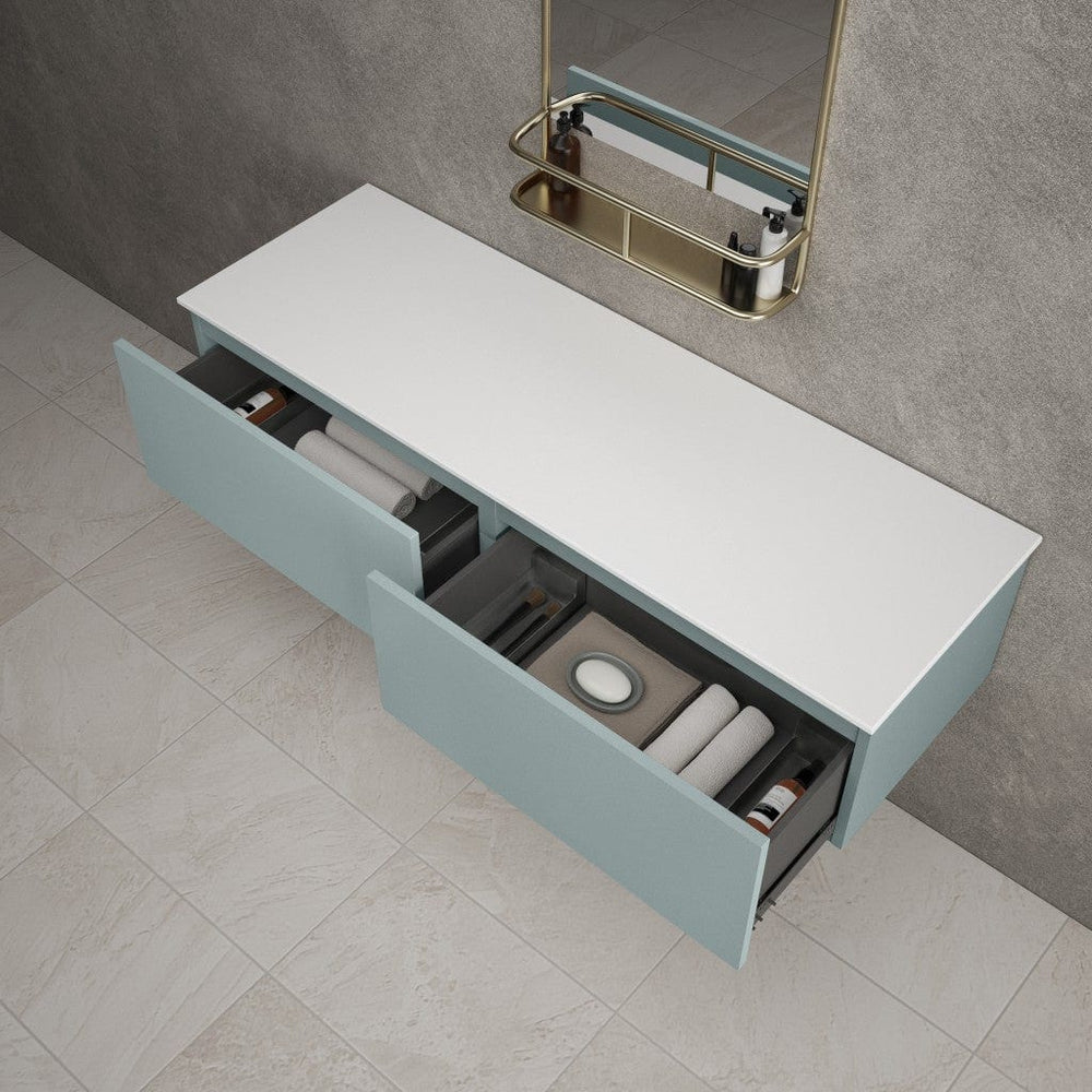 Raffinata Double Drawer Countertop Vanity Unit - Matt Fjord 1400mm