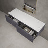 Raffinata Double Drawer Countertop Vanity Unit - Matt Graphite 1400mm image