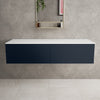 Raffinata Double Drawer Countertop Vanity Unit - Matt Indigo 1400mm image
