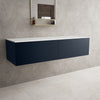 Raffinata Double Drawer Countertop Vanity Unit - Matt Indigo 1400mm image