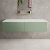 Raffinata Double Drawer Countertop Vanity Unit - Matt Light Green 1400mm image