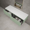 Raffinata Double Drawer Countertop Vanity Unit - Matt Light Green 1400mm image