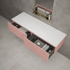 Raffinata Double Drawer Countertop Vanity Unit - Matt Pink 1400mm image