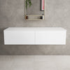 Raffinata Double Drawer Countertop Vanity Unit - Matt White 1400mm image