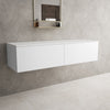 Raffinata Double Drawer Countertop Vanity Unit - Matt White 1400mm image