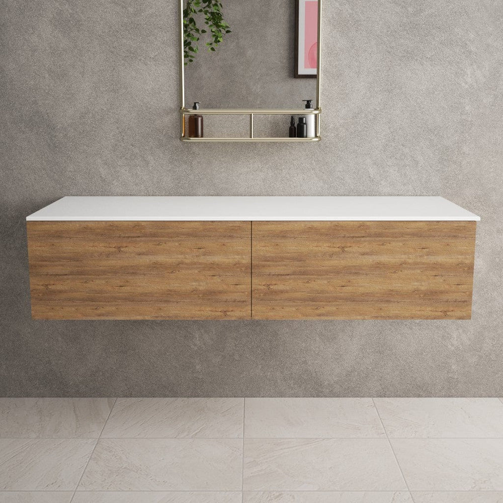 Raffinata Double Drawer Countertop Vanity Unit - Oak 1400mm